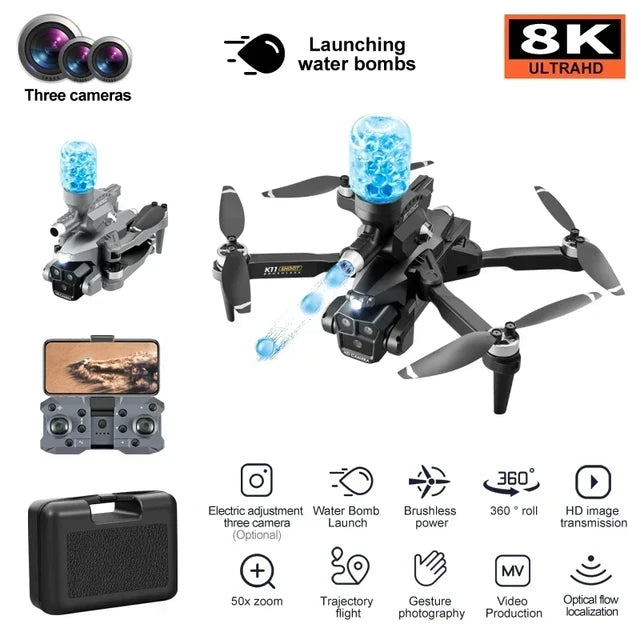 K11MAX Triple Camera Foldable Drone Brushless Motors Drones With High Quality of obstacle avoidance Mrsalepoint
