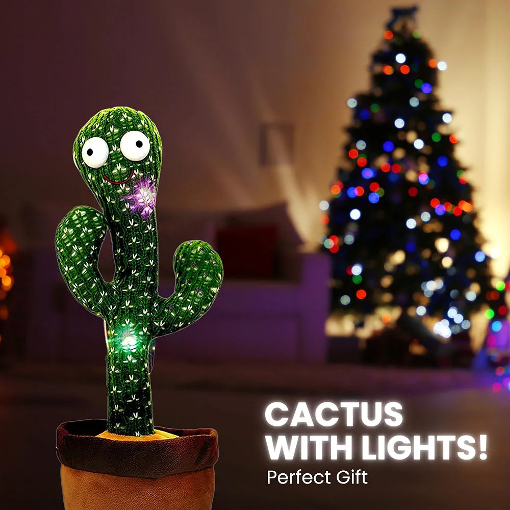 Dancing Cactus with Electronic Movement, Lights and 120 Songs. House Decoration. Internal Battery