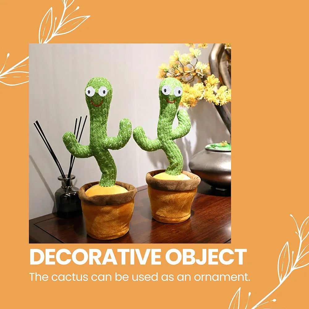 Dancing Cactus with Electronic Movement, Lights and 120 Songs. House Decoration. Internal Battery