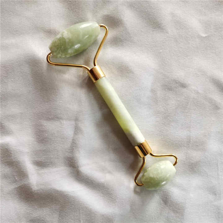 2 in 1 jade Stone Scraper Skin Care Green Crystal Jade Rollers For Facial Massage