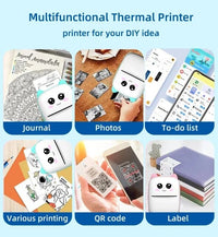 New Mini portable thermal printer print photo pocket thermal label printer 58mm printing wireless Bluetooth Android iOS printers