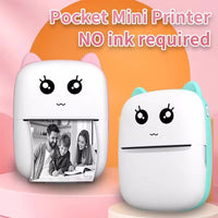 New Mini portable thermal printer print photo pocket thermal label printer 58mm printing wireless Bluetooth Android iOS printers