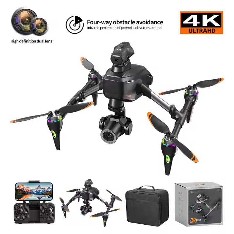 New H34 Drone 4K Professional HD Dual Camera 360° Obstacle Avoidance Brushless Foldable Quadcopter RC Professional Drone