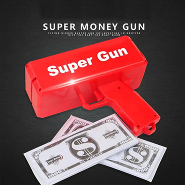 Super Money Gun Shooter Toys Game Spray Banknote Party Wedding Birthday Funny Supply Gift Electric Silent Toy 100 Cash Paper