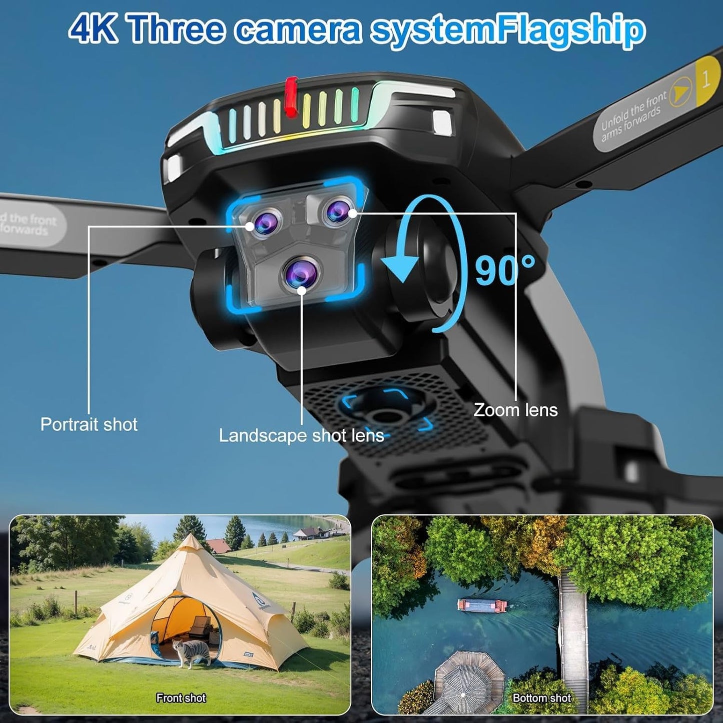 J6PRO High Quality Camera Drone with Obstacle avoidance And High Quality Brushless Motors Double Camera Foldable Drone