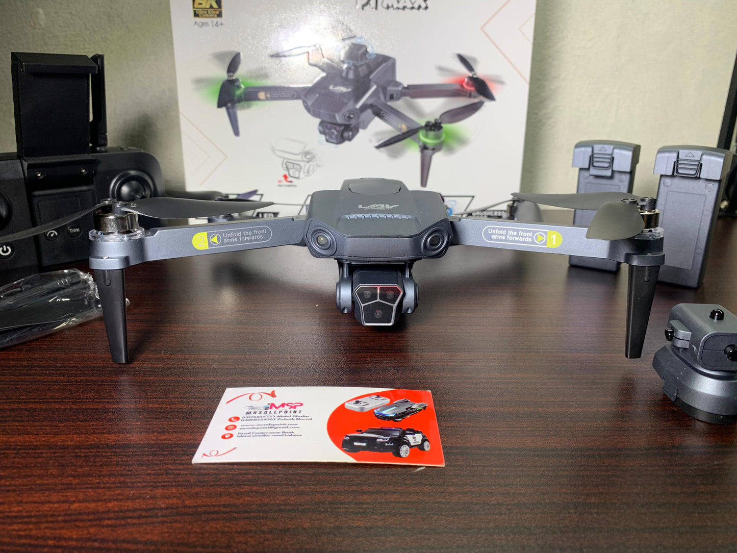 P1 MAX GPS Camera Drone With Dual Battery Triple Camera Foldable Brushless Motors Drone with 50X Zooming Obstacle Avoidance Electric Adjustable Camera Headless Mode Flow Of lights One Key Landing 360° Rotation High Quality Camera Drone With Unique Design