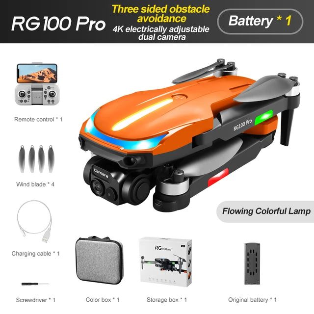 RG100Pro Brushless Motors Drones Foldable Camera Drone High Quality Obstacle Avoidance Camera Drone with New Packing