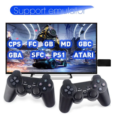 Video Game Console 2.4G Double Wireless Controller Game Stick 4K 10000 Games 64GB / 32GB Retro Games for PS1/GBA