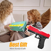 Soft Pellet Gun Toy Airsoft Glock with Drum Shell Ejected Foam Blaster Fidget Guns Toy Realistic Ejecting Gun Gifts for Boys