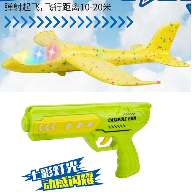 Flying Airplane Toys,Glider Planes for Kids,Electric Power & Throwing Foam Glider Airplane Gifts for Boys Girls Adults Family Outdoor Sport Party