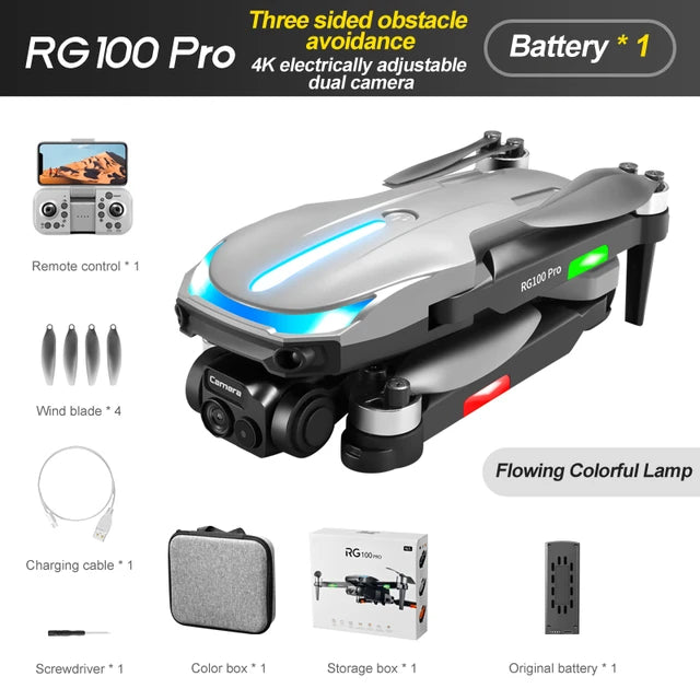 RG100Pro Brushless Motors Drones Foldable Camera Drone High Quality Obstacle Avoidance Camera Drone with New Packing