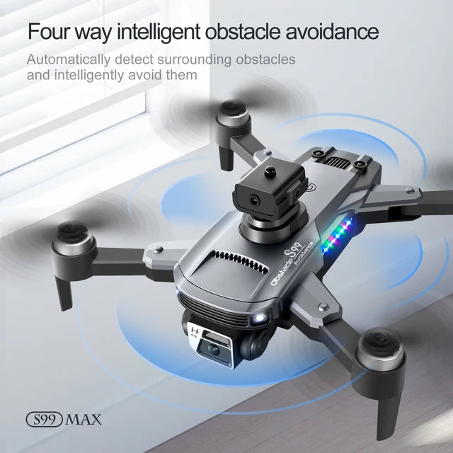 S99MAX Double Camera Foldable Drone Brushless Motors Drones With High Quality of obstacle avoidance (Free Combo Smart Watch) Mrsalepoint 