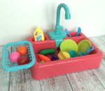 Kitchen & Sink Dishwasher Basin Vegetables Toy Set Kids Pretend Toys Blue| Green|Orange - Image 10