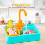 Kitchen & Sink Dishwasher Basin Vegetables Toy Set Kids Pretend Toys Blue| Green|Orange - Image 2