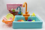Kitchen & Sink Dishwasher Basin Vegetables Toy Set Kids Pretend Toys Blue| Green|Orange - Image 8