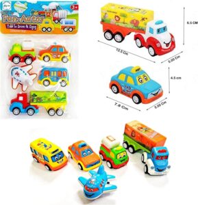 smart unbreakable pull back vehicles| push and go crawling toy for kids & children, power friction cars for 3+ years old boys|girls assorted(pack of 5)