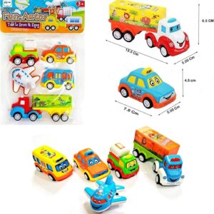 smart unbreakable pull back vehicles| push and go crawling toy for kids & children, power friction cars for 3+ years old boys|girls assorted(pack of 5)