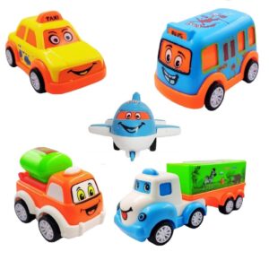 smart unbreakable pull back vehicles| push and go crawling toy for kids & children, power friction cars for 3+ years old boys|girls assorted(pack of 5)