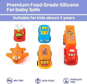 smart unbreakable pull back vehicles| push and go crawling toy for kids & children, power friction cars for 3+ years old boys|girls assorted(pack of 5)