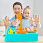 Kitchen & Sink Dishwasher Basin Vegetables Toy Set Kids Pretend Toys Blue| Green|Orange