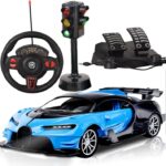 Buggati Remote Control Fully Loaded RC Pedals Control & Remote Control And  With Signals For kids Rechargeable  Batteries Drifting Car
