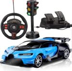 Buggati Remote Control Fully Loaded RC Pedals Control & Remote Control And  With Signals For kids Rechargeable  Batteries Drifting Car - Image 3