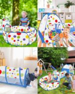 New 3 in 1 Tunnel Tent House Large Size Tent House With 50 Free Shiny Balls Indoor & Outdoor Play House High Quality Parashoot Fabric Material - Image 15