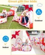 New 3 in 1 Tunnel Tent House Large Size Tent House With 50 Free Shiny Balls Indoor & Outdoor Play House High Quality Parashoot Fabric Material - Image 9