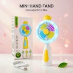 Rechargeable Portable LED Lighting Hand Fan - Image 2