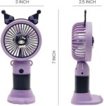 Felinar Foldable Mini Portable Fan Rechargeable USB Handheld Fan 1-Speed Adjustable Mini Portable Fan Rechargeable USB Handheld Fan in Purple USB Fan (Purple) - Image 4