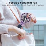 Felinar Foldable Mini Portable Fan Rechargeable USB Handheld Fan 1-Speed Adjustable Mini Portable Fan Rechargeable USB Handheld Fan in Purple USB Fan (Purple) - Image 3