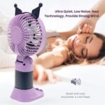 Felinar Foldable Mini Portable Fan Rechargeable USB Handheld Fan 1-Speed Adjustable Mini Portable Fan Rechargeable USB Handheld Fan in Purple USB Fan (Purple) - Image 2