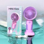 Foldable Mini Portable Fan Rechargeable USB Handheld Fan  Adjustable Mini Portable Fan Rechargeable USB Handheld Fan in Purple USB Fan (Purple) - Image 4