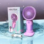 Foldable Mini Portable Fan Rechargeable USB Handheld Fan  Adjustable Mini Portable Fan Rechargeable USB Handheld Fan in Purple USB Fan (Purple)