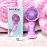 Foldable Mini Portable Fan Rechargeable USB Handheld Fan  Adjustable Mini Portable Fan Rechargeable USB Handheld Fan in Purple USB Fan (Purple) - Image 2