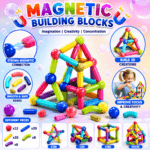 Magnetic Building Block Toy Set Designed For Children Aged 3 and Up.