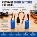 2000Mah Drone Double Battery With Charging Cable And Connector High Power Batteries For All Kinds Of Camera Drone