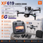 XF619 Intelligent Aerial Photography Drone High Quality Tripple Camera Drone With Screen Remote Controller Also Rechargeable Remote With Powerful Obstacle Avoidance And One-Key Return Option