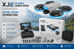 XJ2 Foldable Camera Drone Brushless Motors With Rechargeable Touch Control High Quality Obstacle Avoidance Camera Drone