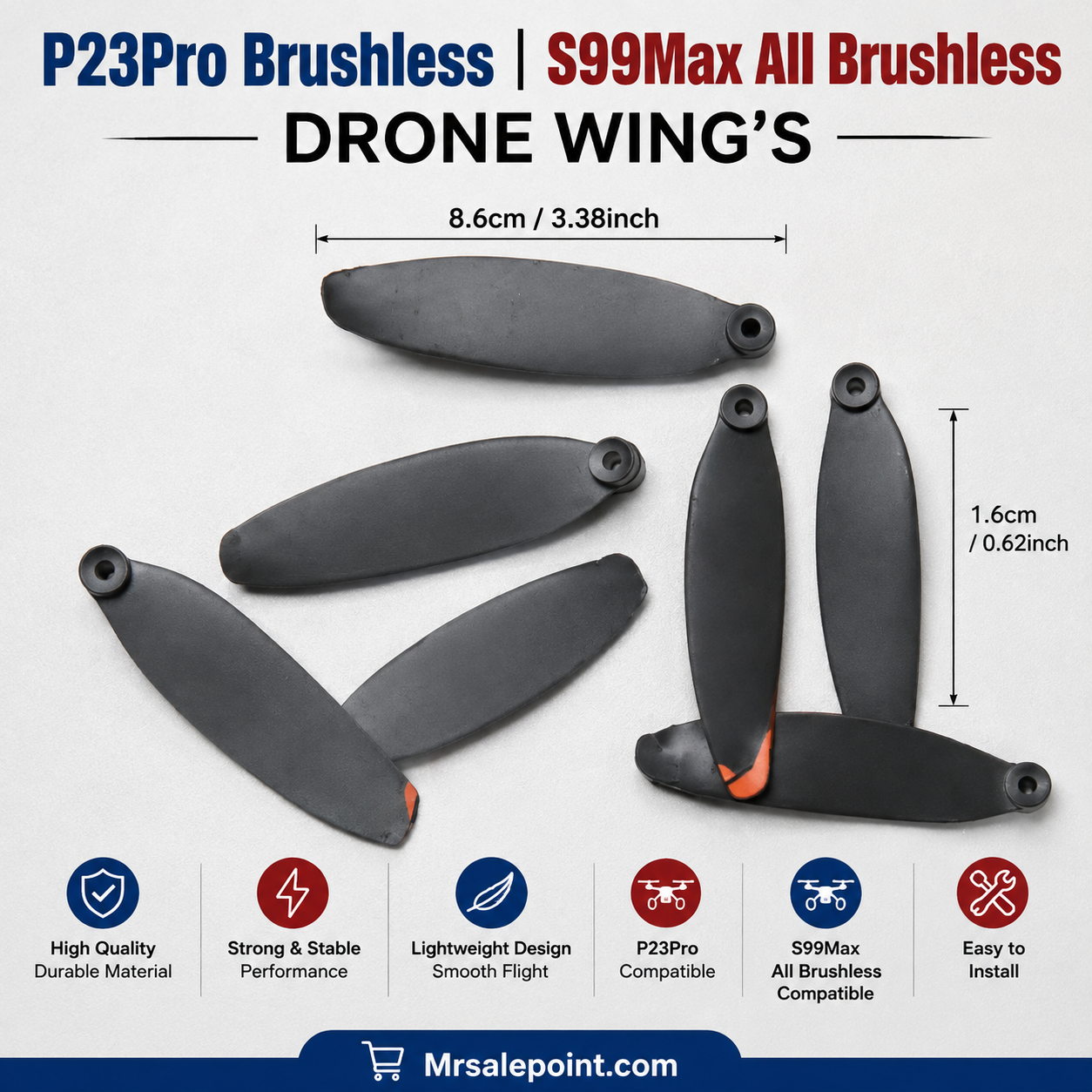 2026/08/20136.png P23PRO All Brushless Motor Camera Drone Wing's Propellers 1 PCs - Image 1
